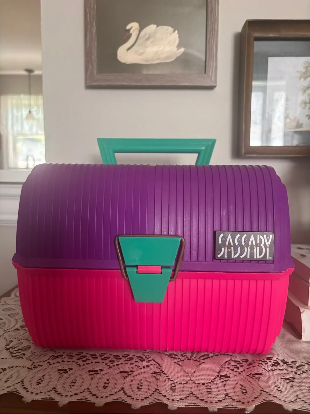 Vintage Sadsaby Train Case/Retro 80s Caboodles Style